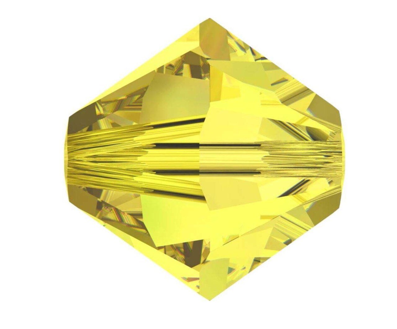 100pcs Authentic Preciosa 4mm (0.16 Inch) Small Faceted Bicone Crystal Loose Beads Yellow Citrine Compatible with Swarovski 5301/5328 for DIY Jewelry Making Pre-B429